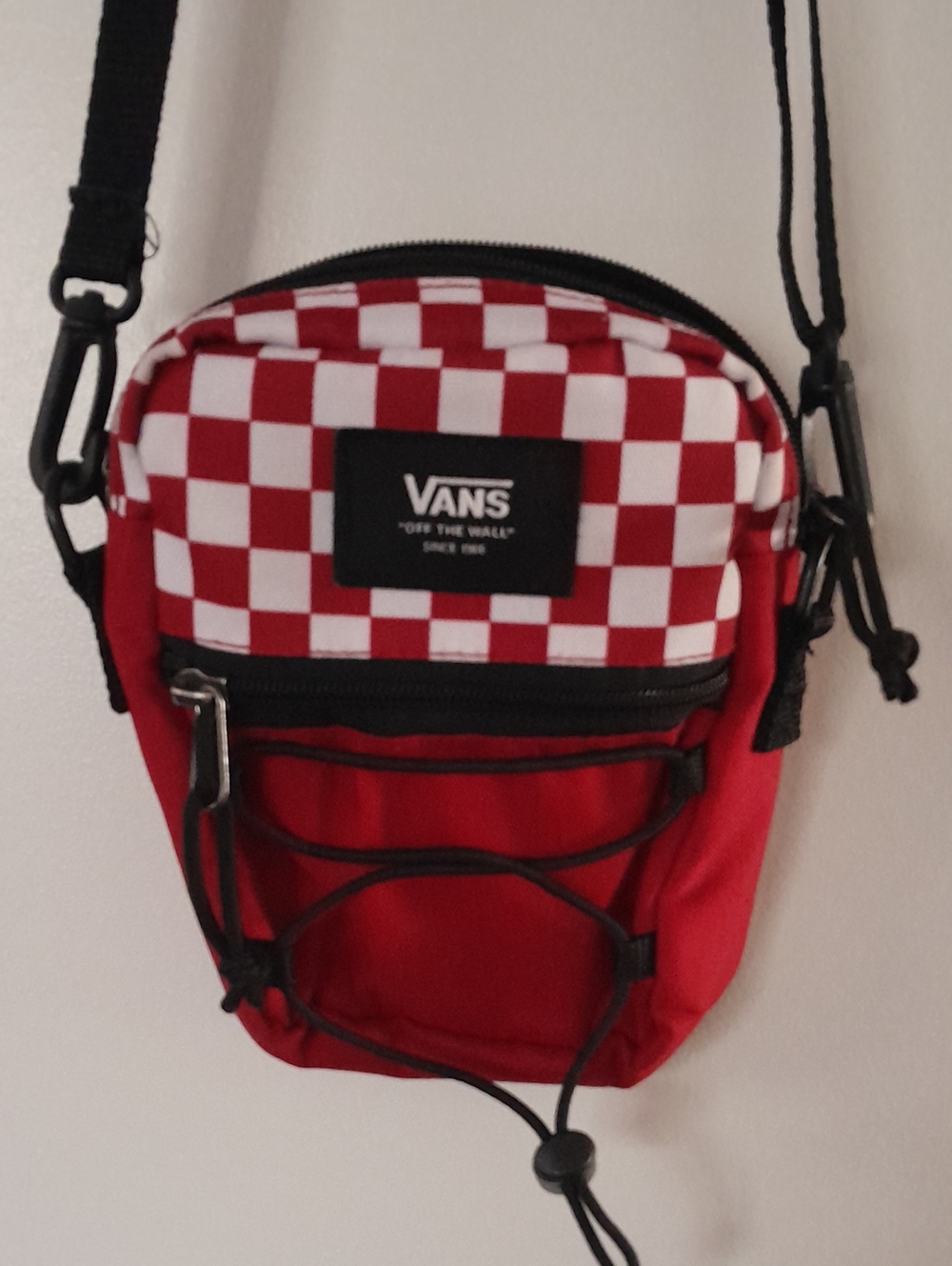 Vans Red and White Checkerboard Shoulder Belt Bag